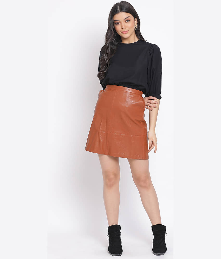 Oxolloxo Women's Cotton Peplum Top ( Black ) view 2