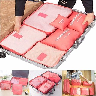 Laundry Zipper Bags Travel Packing Luggage Waterproof Cloth Organizer - 6 pcs set (Color as per availability) view 2