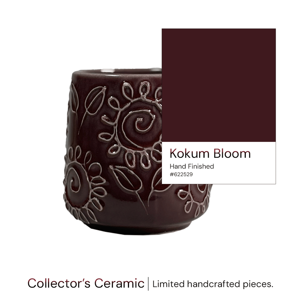 Heritales Kokum Bloom Ceramic Mug for Coffee, Milk & Tea Lovers – 350 ML | Handcrafted in India | Vegan, Bone China-Free | Microwave, Dishwasher & Freezer Safe | Premium Artisanal Mug– Set of 2 view 2