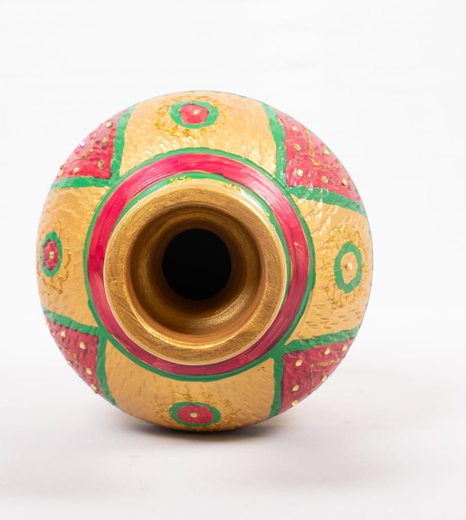 Hand painted decorative flower vase view 2