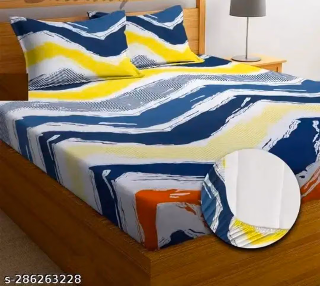 homdazal Microfibre Striped Fitted ( Queen Size ) - Multi n view 2