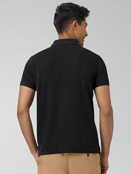 Men's Black Super Combed Cotton Polo Shirt view 2