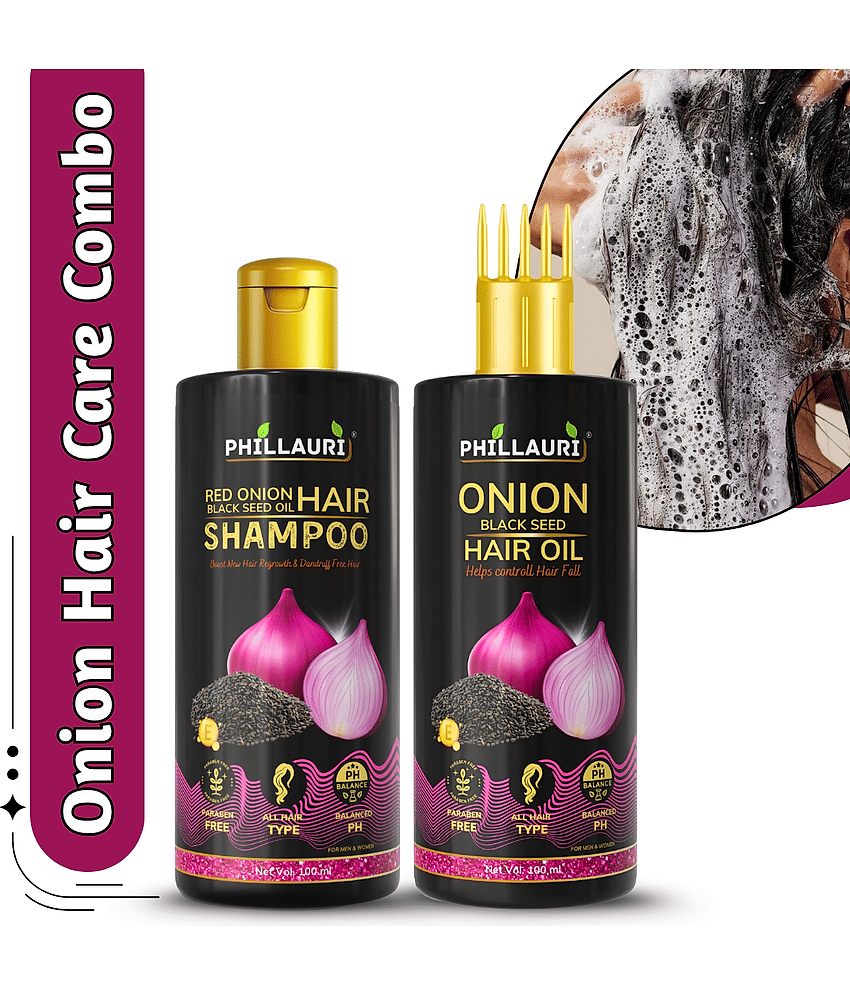 Red Onion Blackseed Hair Oil & Shampoo Combo | Hair Combo | Daily Use Oil & Shampoo Pack