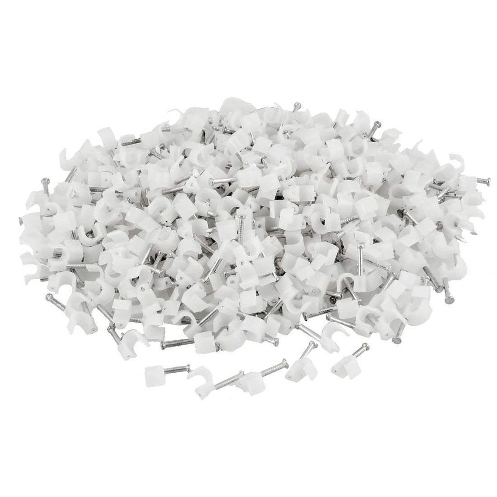 4mm Diameter Wire Fastener Circle Cable Clips with Metal Nail (100 Pcs)