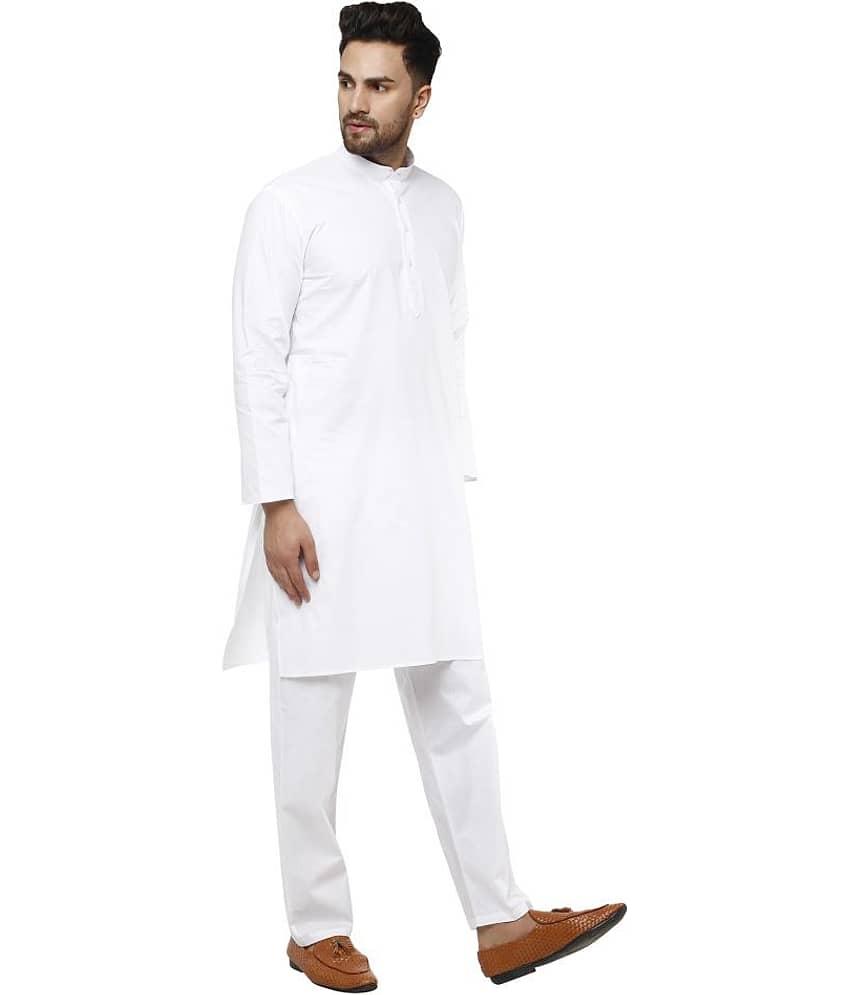 SKAVIJ Red Cotton Kurta Pyjama Set view 2