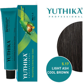 Yuthika Professional Creme Hair Color 100gm Light Ash Cool Brown 5.17 view 2
