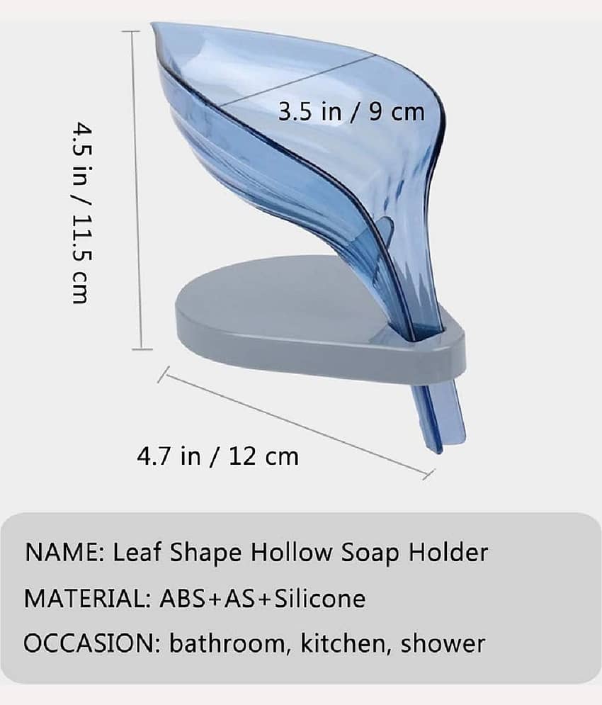 HINGOL Kratos Creation Leaf Shape Soap Dishes, Drainage Soap Box, Self Draining Soap Holder, Soap Box Bar, Leaf Shape, with Three Suction Cups Fixed, for Shower, Bathroom, Kitchen, Bath Tub view 2