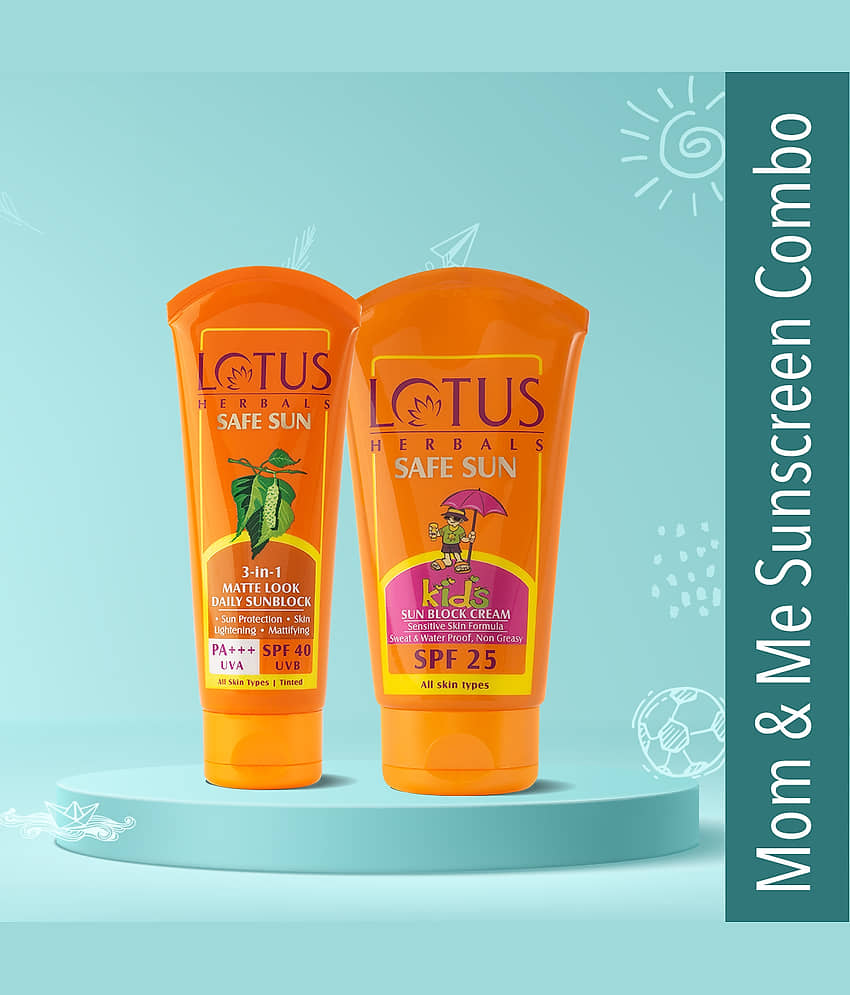 Lotus Herbals Safe Sun SPF 40 100g & Safe Sun Kids SPF 25 100g (Pack of 2) view 2