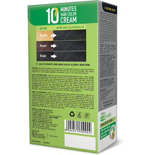 Nisha Creme Hair Colour for Women & Men - 1.0 Natural Black, 100% Grey Coverage, Quick Color 10-Minute, 120g view 2