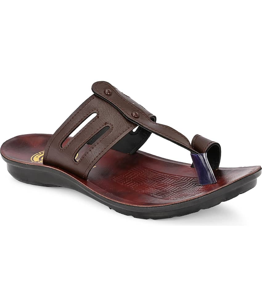Squash Brown Men's Thong Flip Flop view 2
