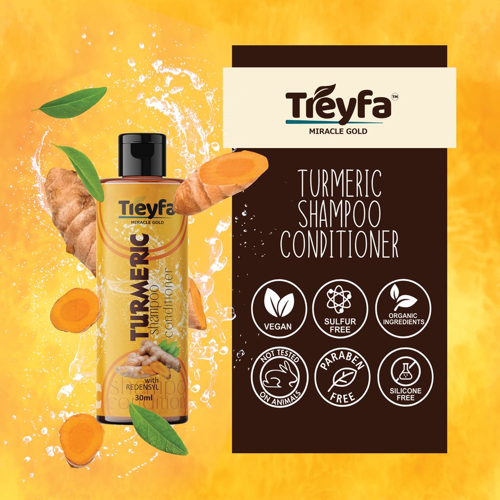 Treyfa Turmeric shampoo conditioner for hair growth & hair fall control (30ml) view 2