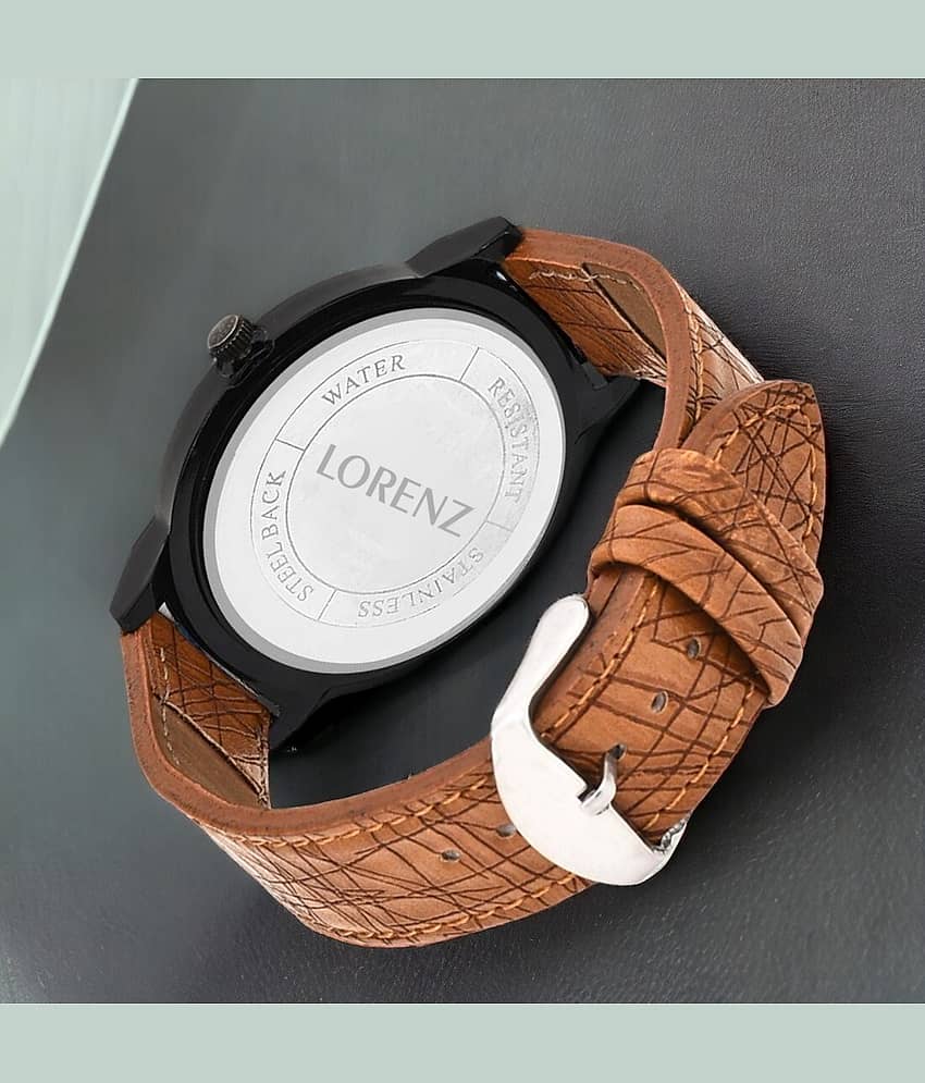 Lorenz Brown PU Analog Men's Watch view 2