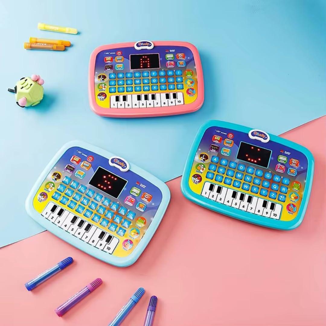 Learning Education Computer Piano Laptop Toy with Led Screen & Music Computer Tablet for Kids 5 Year Toddlers Baby Laptop Fun Activity Gift Toys 2-6 Years Boy Girl Multicolor view 2