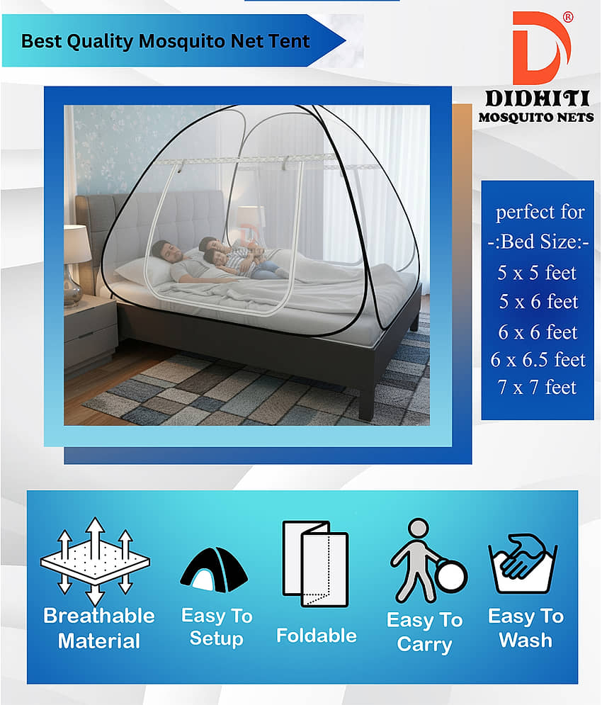 didhiti - Pink Polycotton Foldable Mosquito Net ( Pack of 1 ) view 2