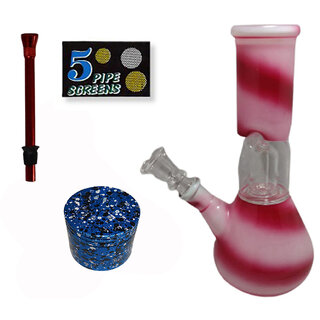 Farman Handicrafts 8 Inch Bong Glass Smoking Water Pipe Mix Color Pack of 1 view 2