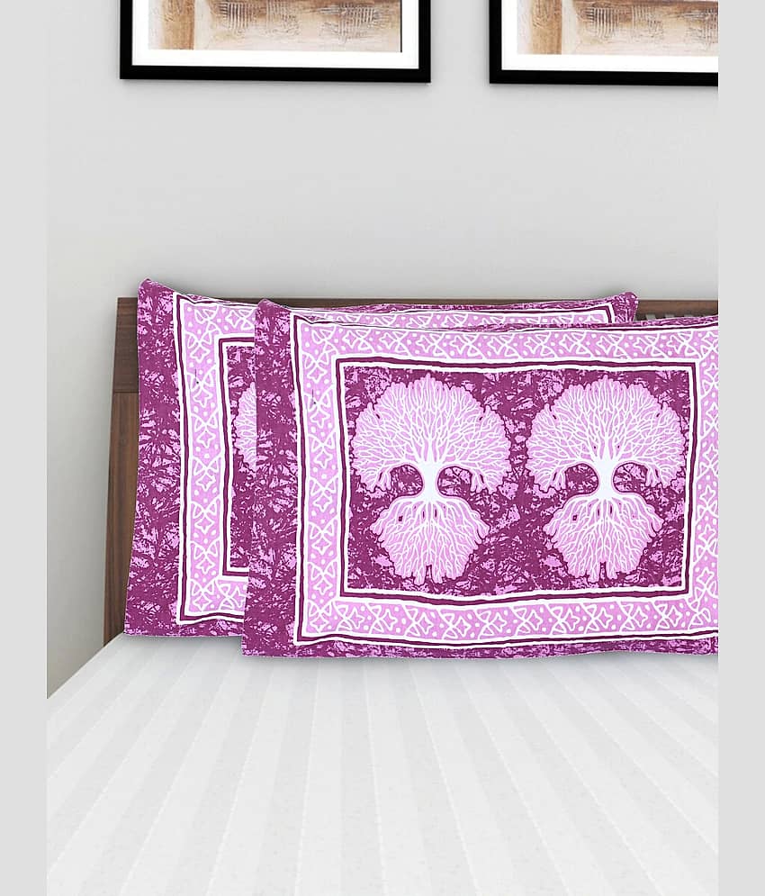 AJ Home - Pack of 2 Cotton Ethnic Regular Pillow Cover ( 68.58 cm(27) x 43.18 cm(17) ) - Pink view 2