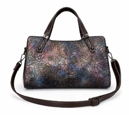 flower embossed purse