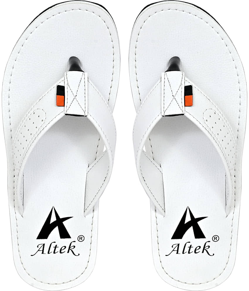 Altek White Men's Thong Flip Flop view 2