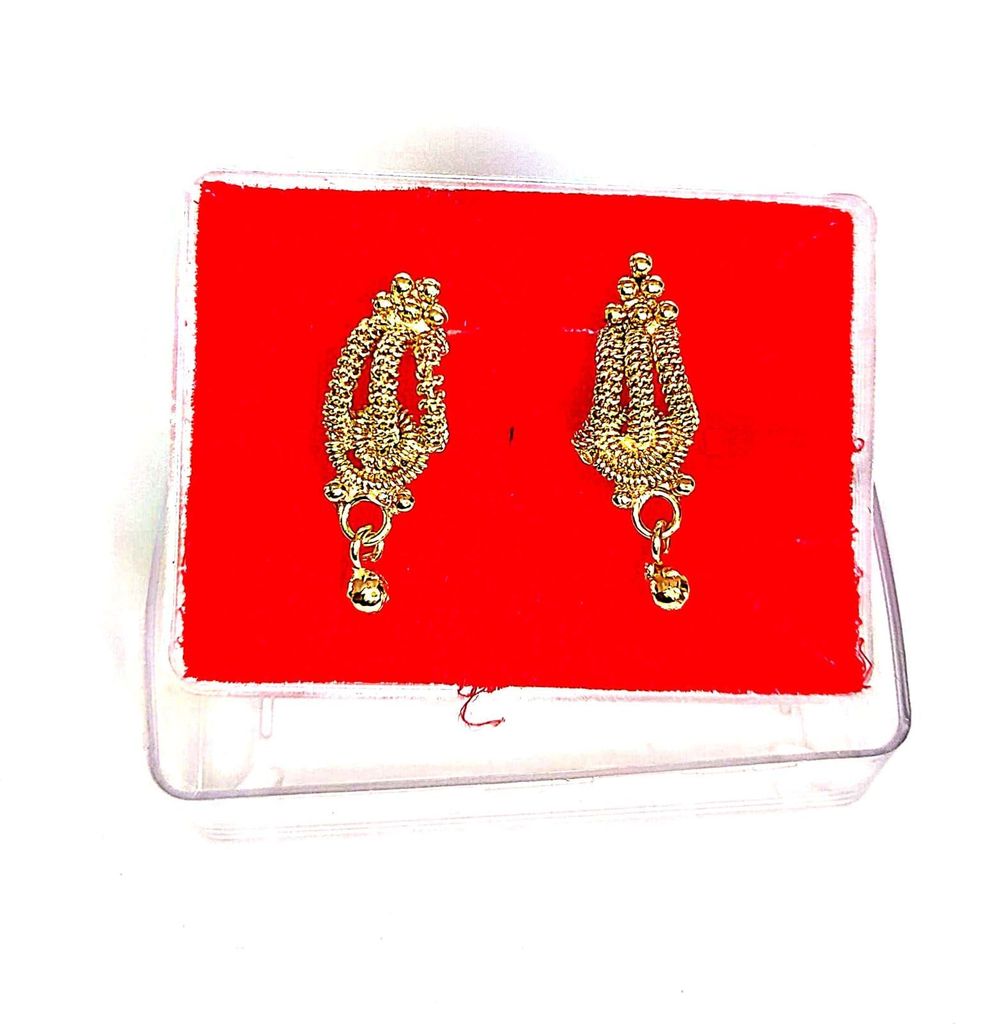 Gold Plated Traditional Indian Jhumka Earrings for Women view 2