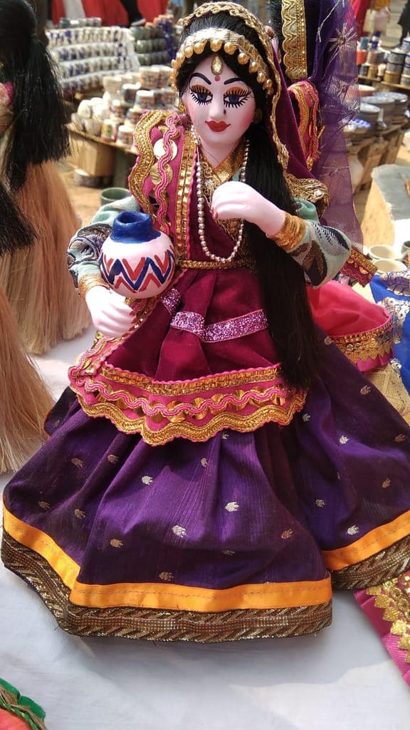 Bridal Rajasthani Doll in Traditional Indian Wedding Outfit view 2