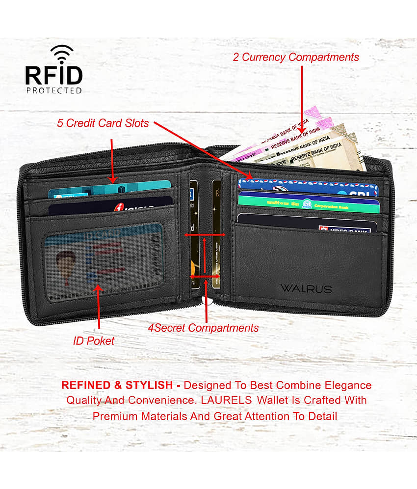 Walrus Faux Leather Black Casual Regular Wallet view 2