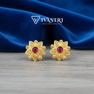 Vivastri Premium Gold Plated Alloy Stud Earrings Combo for Women & Girls Pack of 4 view 2