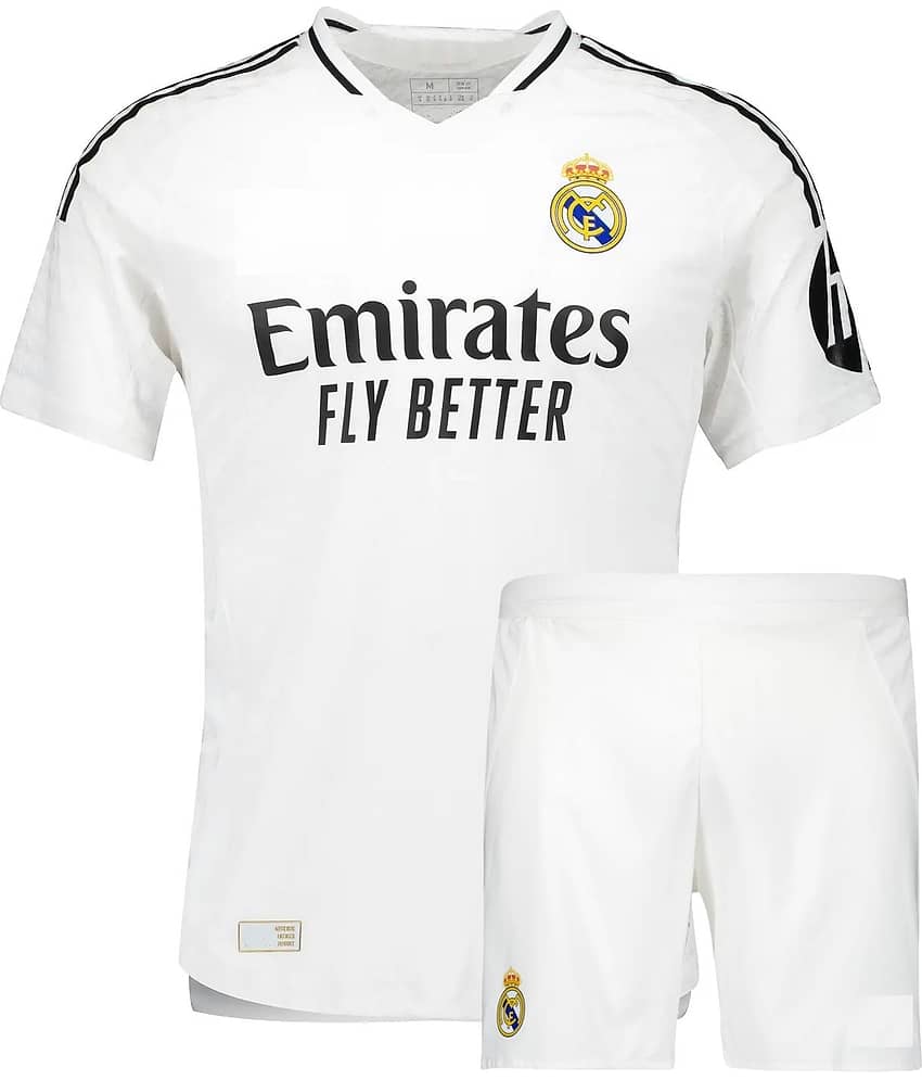 Real Madrid Home Vini Jr. 7 Shirt with shorts 2024-25 Unisex view 2