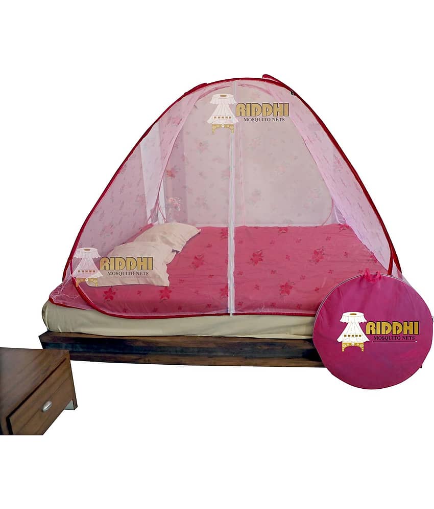 Riddhi Mosquito Net - Pink Polyester Foldable Mosquito Net ( Pack of 1 ) view 2