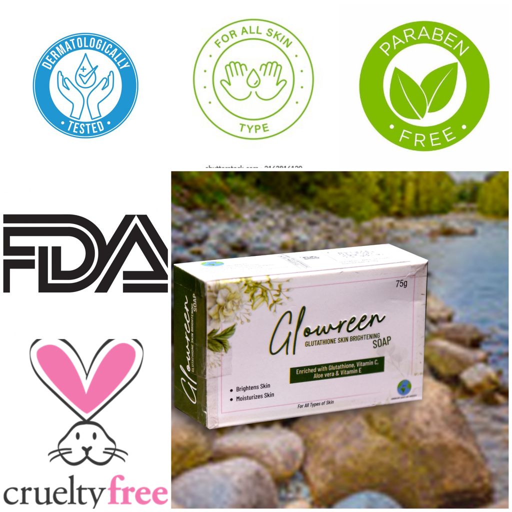 Glowreen Glutathione Skin Whitening, Brightening, Vitamin C, Aloe Vera Soap view 2