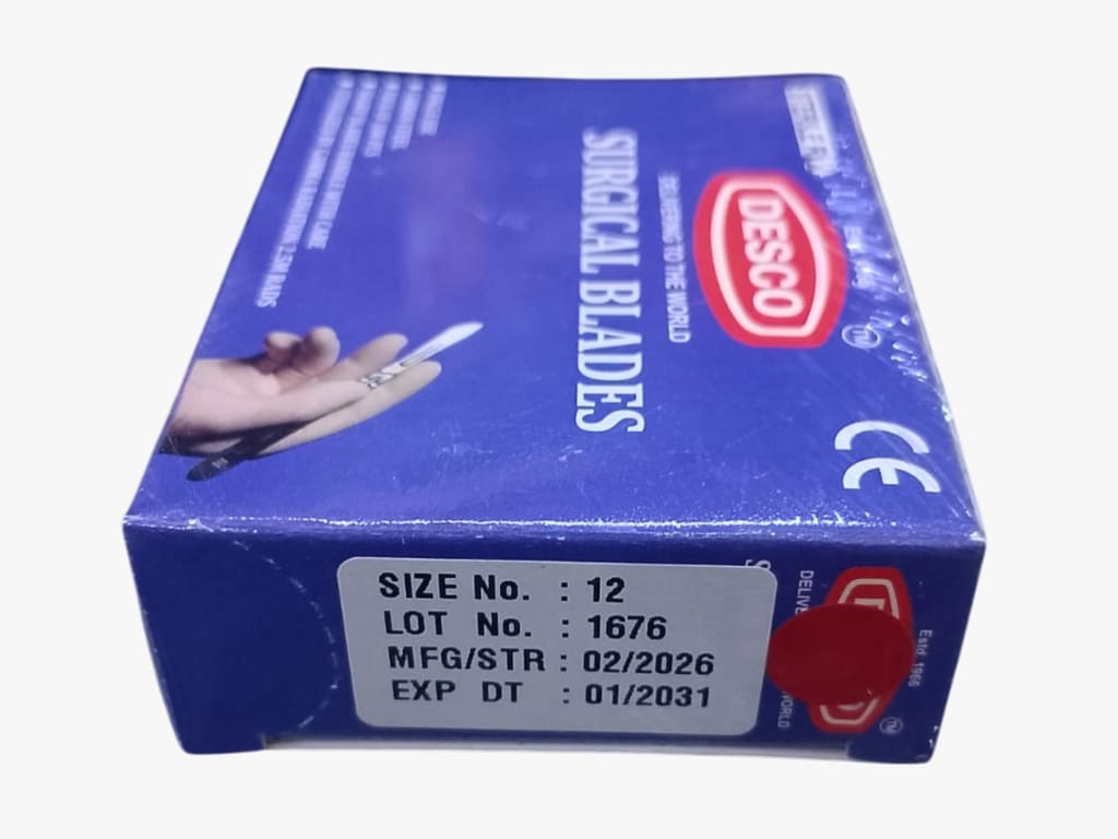 Size 12 Disposable Surgical Blade Tool Scalpel Blades, High Carbon Steel Blades. Individually Wrapped Surgical Blades view 2