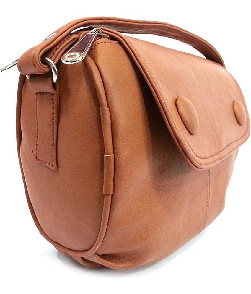Leather Land Sling Bag Faux Leather Set of 1 ( Tan ) view 2