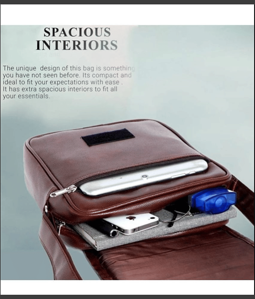 Raylan Brown Solid Messenger Bag view 2
