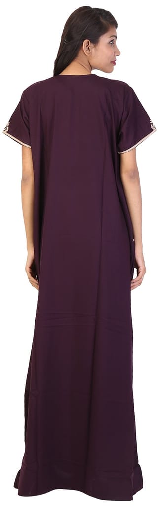 Valencia Women's Night Dress (KNW-10, Dark Wine, Large) view 2