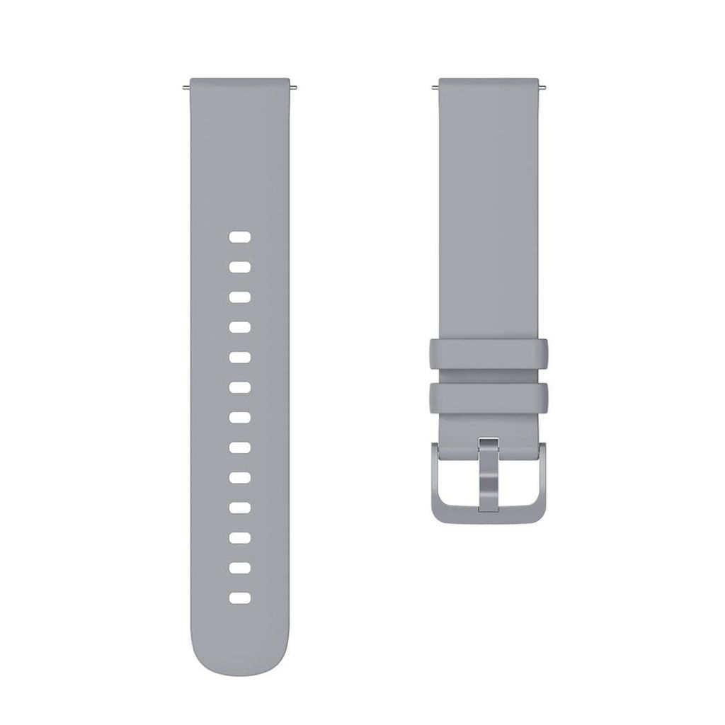 Exelent Silicone 19mm Replacement Band Strap with Metal Buckle Compatible with Smart Watch Gray view 2