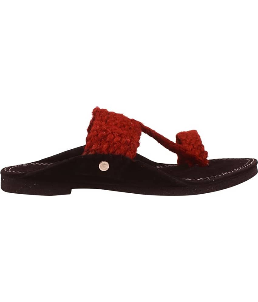 rajeraj Red Men's Kolhapuris view 2
