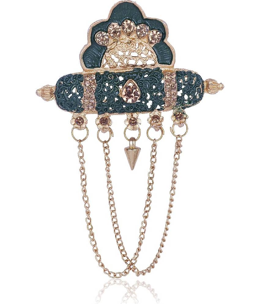 Dulha groom sherwani Necklace/Moti Mala for Men for wedding | Groom Mala and Brooch Set view 2