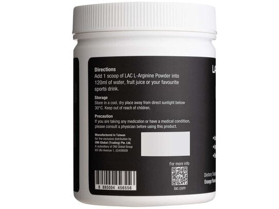 LAC L-Arginine 5000mg Orange Flavour view 2