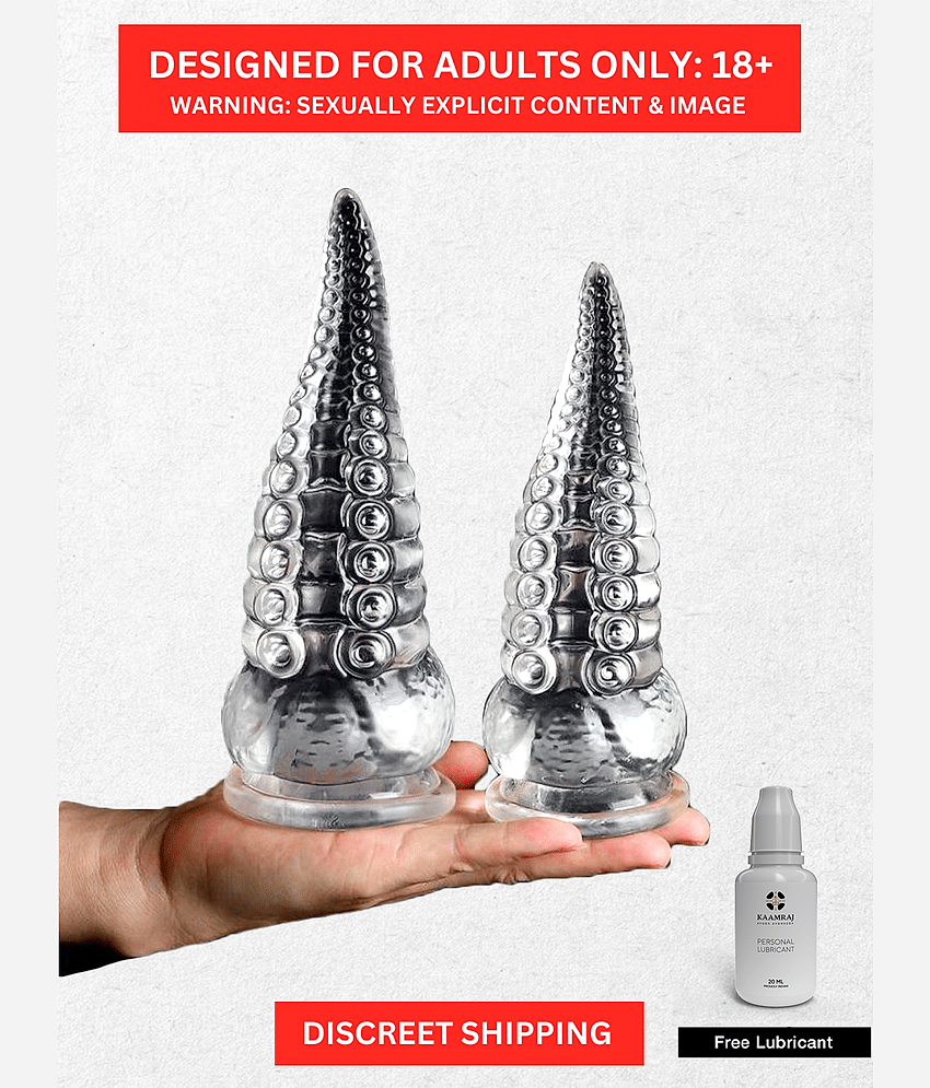 Butt Plug Dildo with Suction Cup- Reusable and Flexible Huge Animal Transparent Dildo For Women with Free Kaamraj Lube view 2