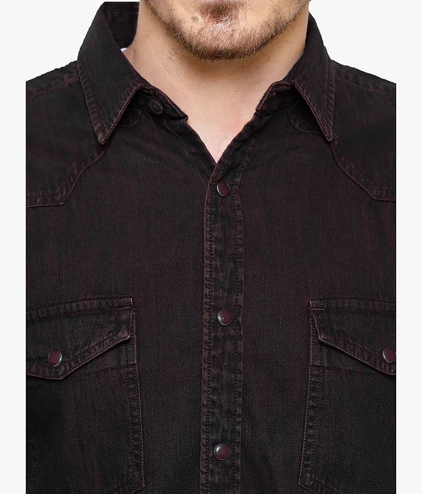 Kuons Avenue - Brown Denim Slim Fit Men's Casual Shirt ( Pack of 1 ) view 2