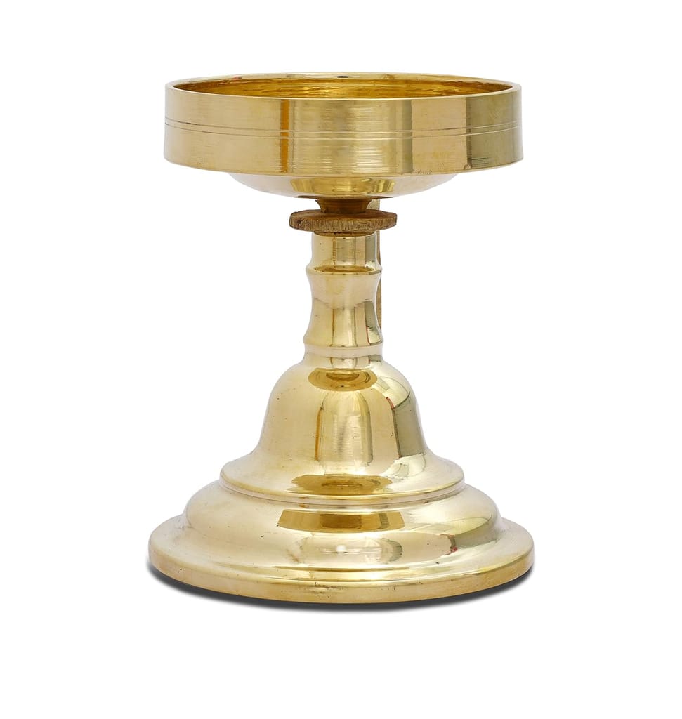 Pure Brass GOL Aarti Heavy Stand for Pooja Home Temple Decor view 2