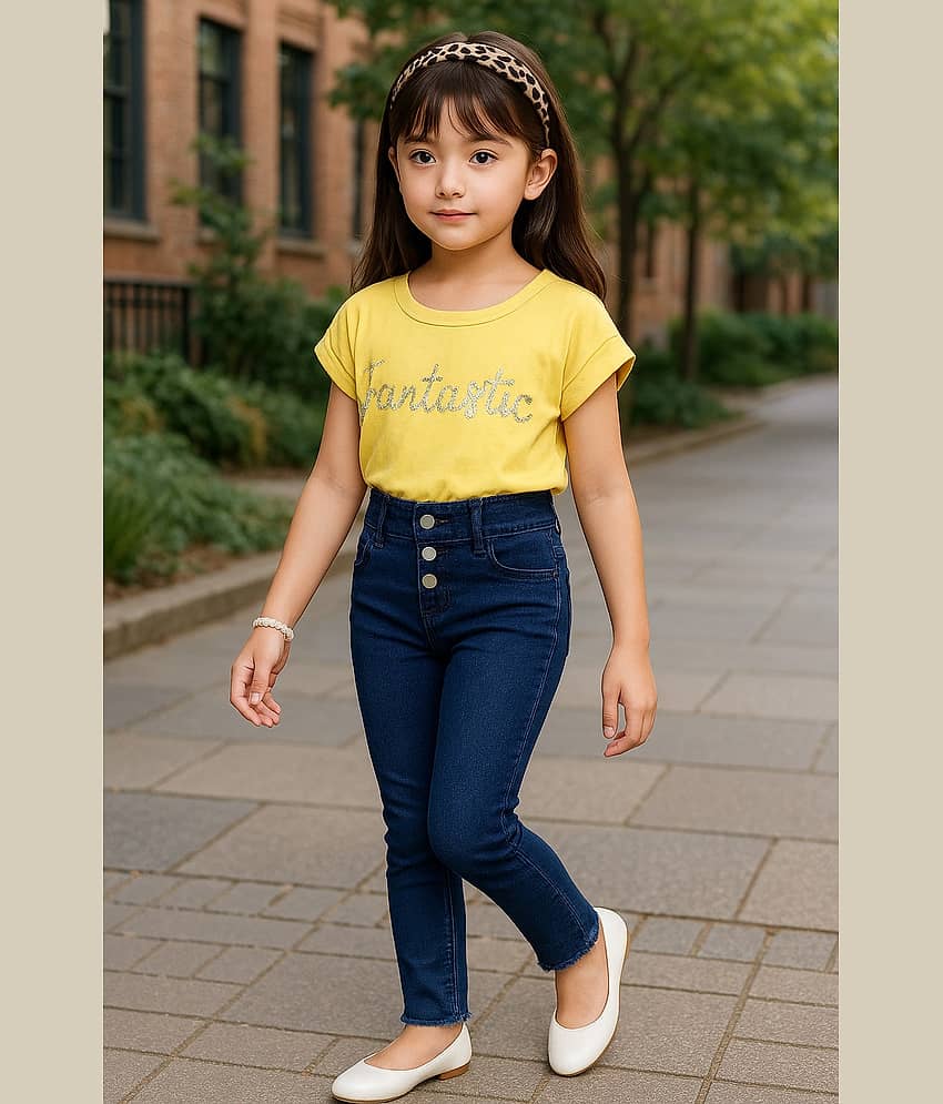 ICONIC ME Girls Denim Jeans ( Pack of 1 , Dark Blue ) view 2