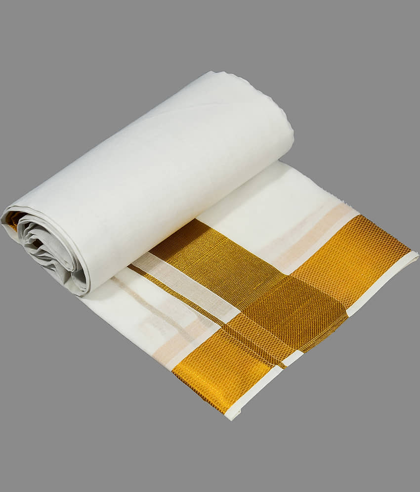 Shyam Handloom Cotton Men's Dhoti White ( Pack of 1 ) view 2