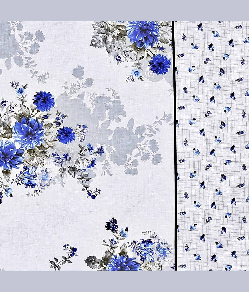 HIDECOR Microfiber Floral Double Bedsheet with 2 Pillow Covers - white view 2