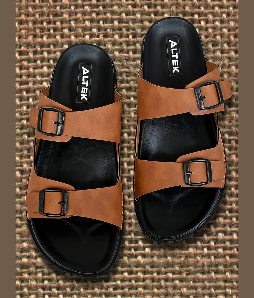Altek Brown Men's Thong Flip Flop view 2