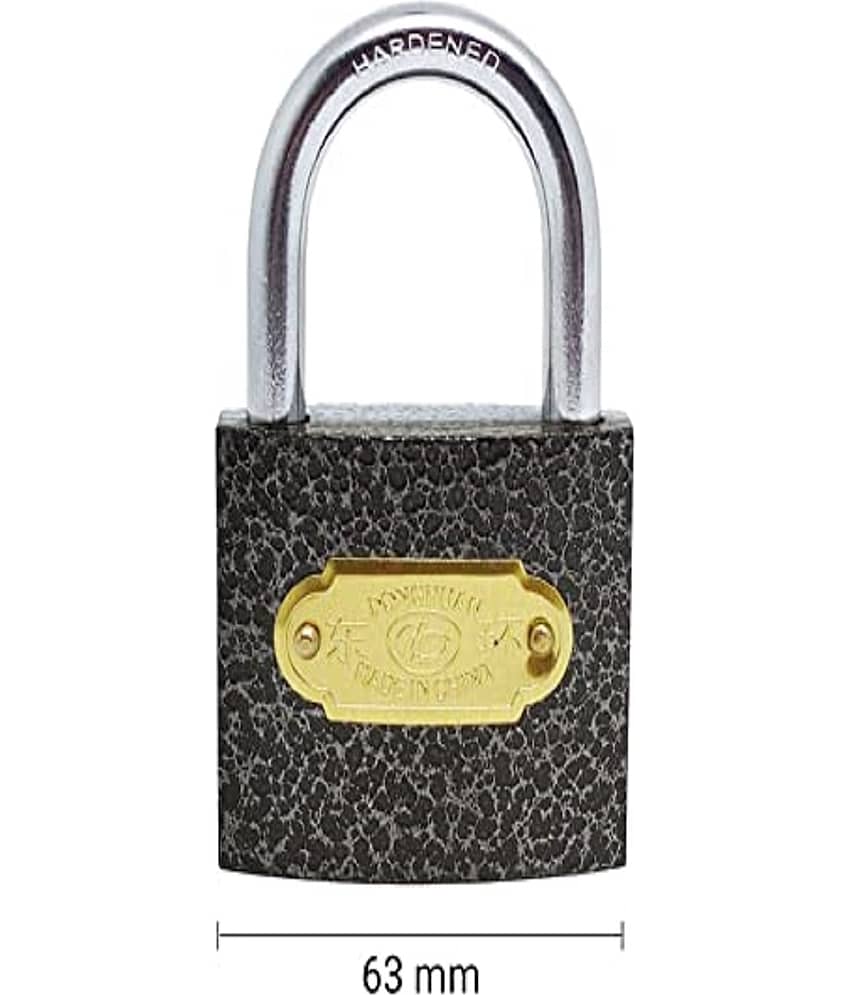Pressing Hard Stainless Steel black Finish Lock with 3 Key (lock 63 mm ) view 2