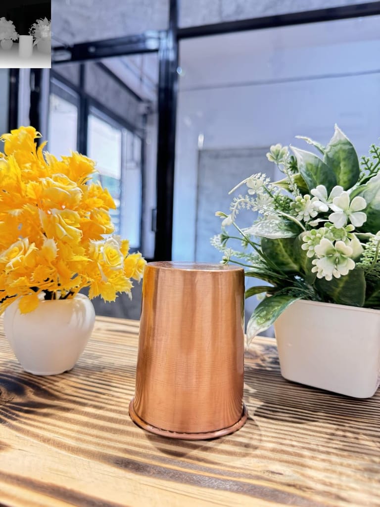 Handcrafted Plain Copper Glass (200 ml) (Set of 1) - Eco-Friendly, and Stylish Water Vessel for a Sustainable, Daily Hydration and Health-Conscious Lifestyle. view 2