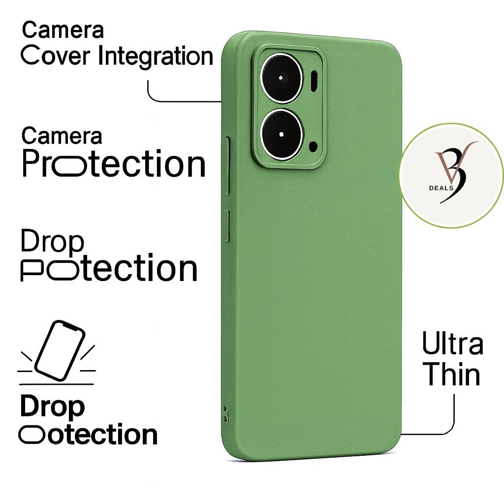 V3Deals Realme P3 5G Back Cover | Shockproof Matte Silicone Case | Camera Bump Protection | Soft Rubberised Slim Mobile Cover for Realme P3 view 2