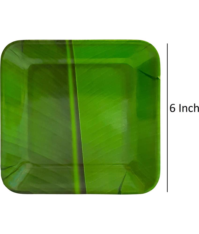 Laserbot 6 Pcs Melamine Dark Green Dessert Plate view 2