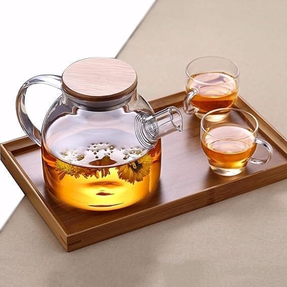 Glass teapot Kettle Teapot with Stainless Steel Infuser, Glass Teapot for Loose Leaf Tea, Blooming Tea, and Herbal view 2