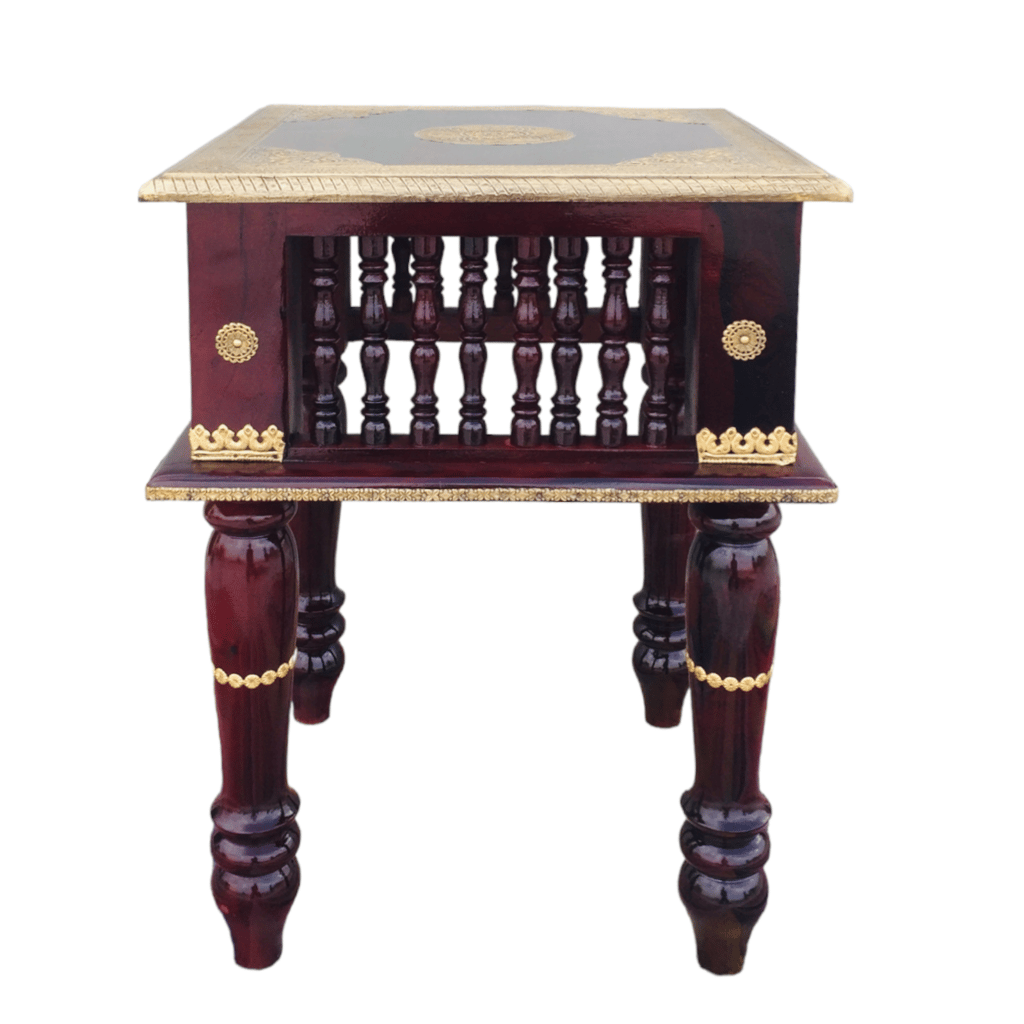 Wooden side table, End table for home and office decor mango wood folding legs view 2